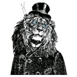 Sir Lion Head Blue Glasses